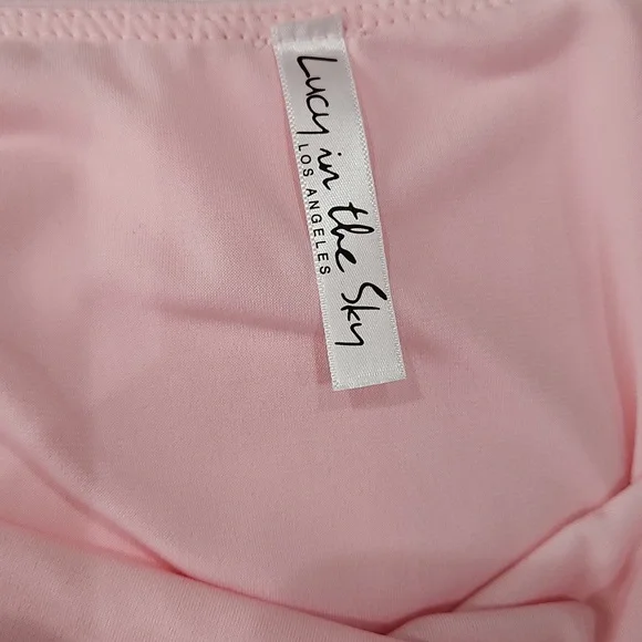 Lucy In The Sky Bodycon Pink Ruched Dress Open Stomach Size Small - Picture 6 of 6